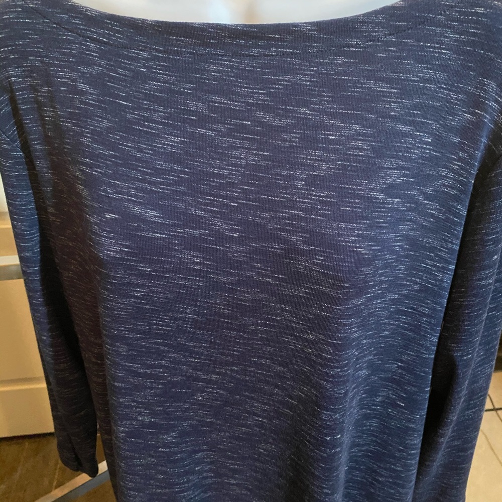 Karen Scott Plus Blue 3/4 Sleeve Blouse 0X